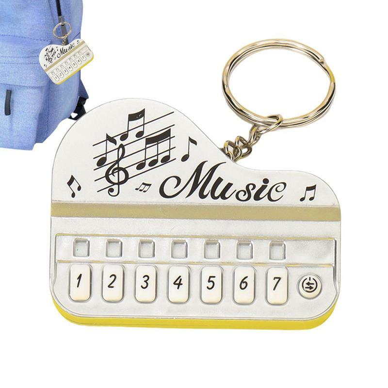 Mini Piano Chaveiro com Luzes para Crianças, Real Working Finger, Instrumento Musical, Toy Gift