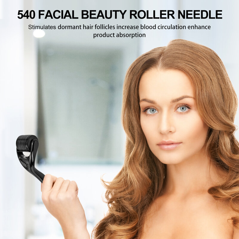 Derma Roller para o crescimento do cabelo, Micro agulha profissional, 540 Face Crescimento da barba