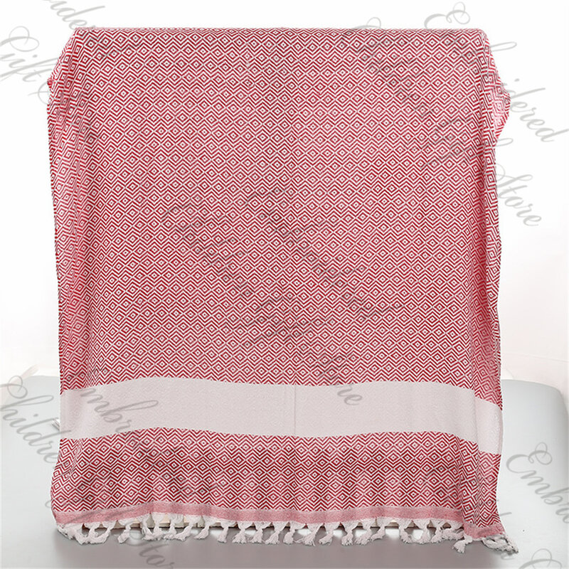 Niestandardowe ręczniki tureńskie z imieniem przyjęcie weselne druhny ręczniki plażowe haftowane suknie ślubne prezent na przyjęcie bociankowe spersonalizowany ręcznik plażowy
