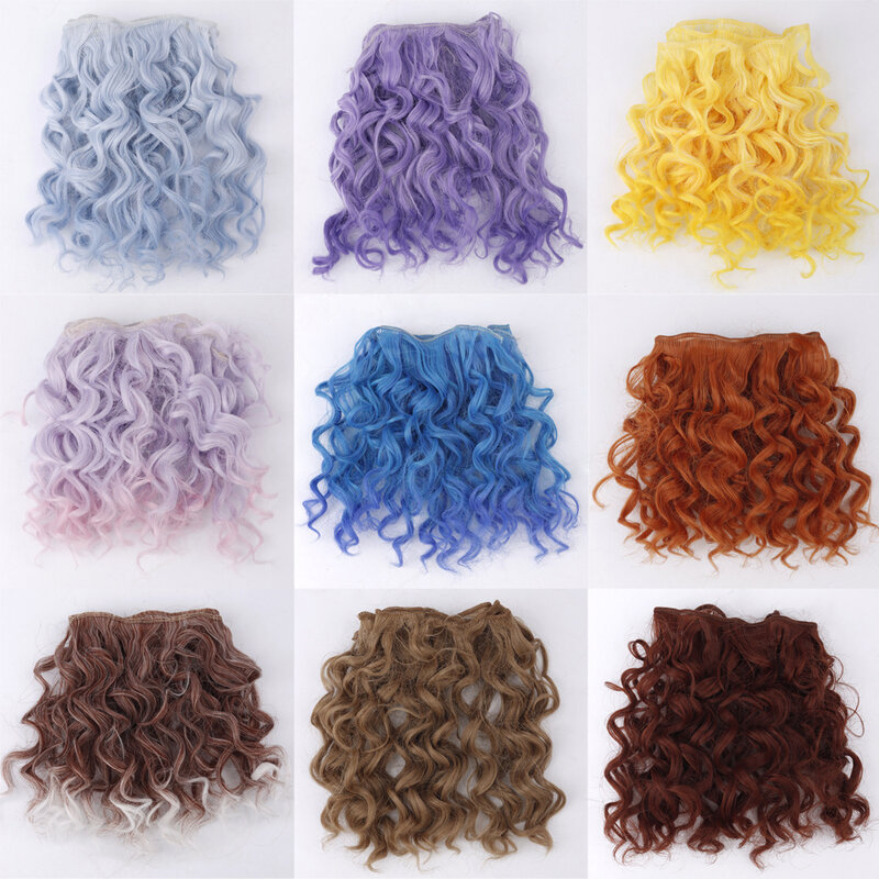 Extensiones de cabello rizado de alta calidad para todas las muñecas, pelucas de pelo DIY, fibra resistente al calor, accesorios para el cabello, juguetes, 15x100cm