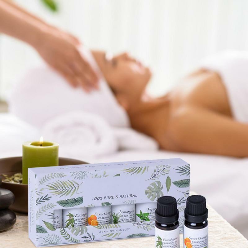 Set di oli essenziali oli essenziali naturali per diffusori aromaterapia 6 pezzi 10ml oli per diffusore di aromaterapia per l'umore del sonno