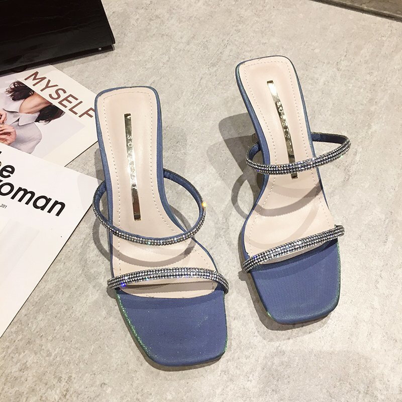 2023 Women's High Heels Summer New Fashion Square Head Womens Slingback Outdoor Hot Sale Ladies Stiletto Simple Party Shoes