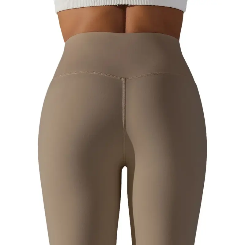 Calças de Yoga de Cintura Alta para Mulheres, Sem Linha Estranha, Apertado Yoga Capris, Honey Peach Hip, Calças de Fitness Esportivas, Novo