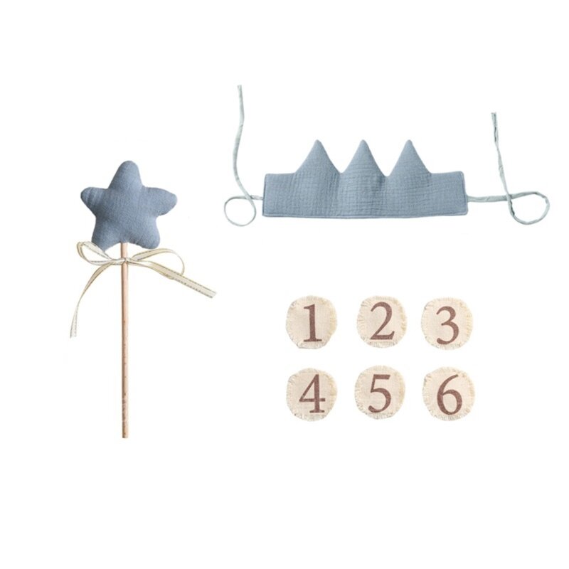 Sombrero de cumpleaños con palo mágico, anillo de número, suministros de cumpleaños para bebé, accesorios de fotografía, 45BF