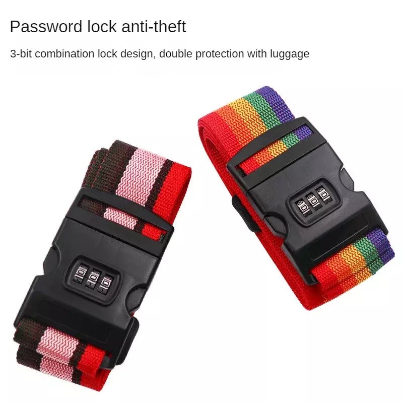 Travel Luggage Strap Adjustable Password Lock Packing Belt Baggage Secure Lock Anti-theft Luggage Strap Bundling Belt Packing