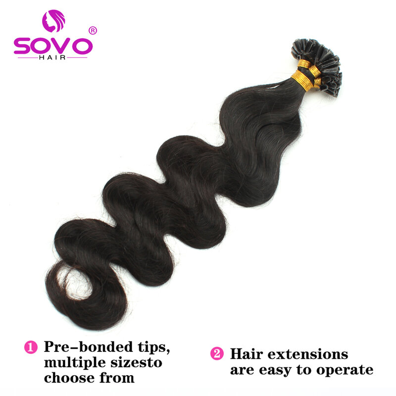 U Tip Hair Extensions Body Wave100% Real Remy Human Hair 12"-26" Pre Bonded Keratin Hair Extensions For Salon Supply 100 Strands