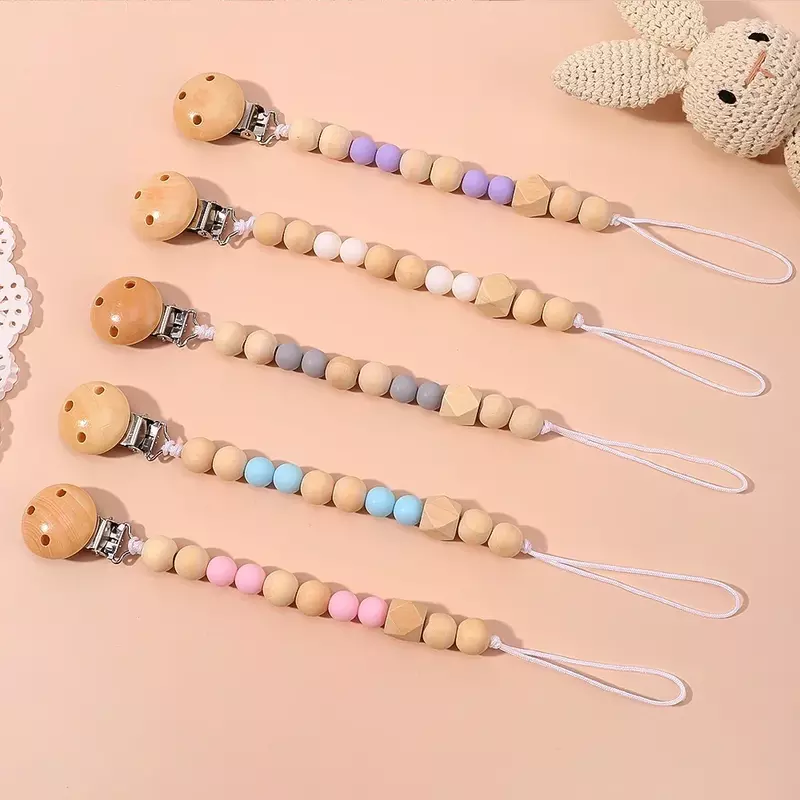 1pcs Personalized Handmade Pacifier Clip Baby Silicone Pacifier Anti-Drop Chain Food Grade Silicone Teething Toys for Molar Gift