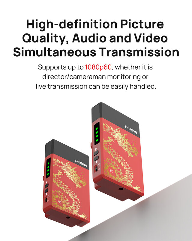 SHIMBOL-MINI receptor de transmisión de vídeo inalámbrico TP, Compatible con HDMI, 1080P, alta definición, 0,07 S, latencia, transmisión de 200 metros