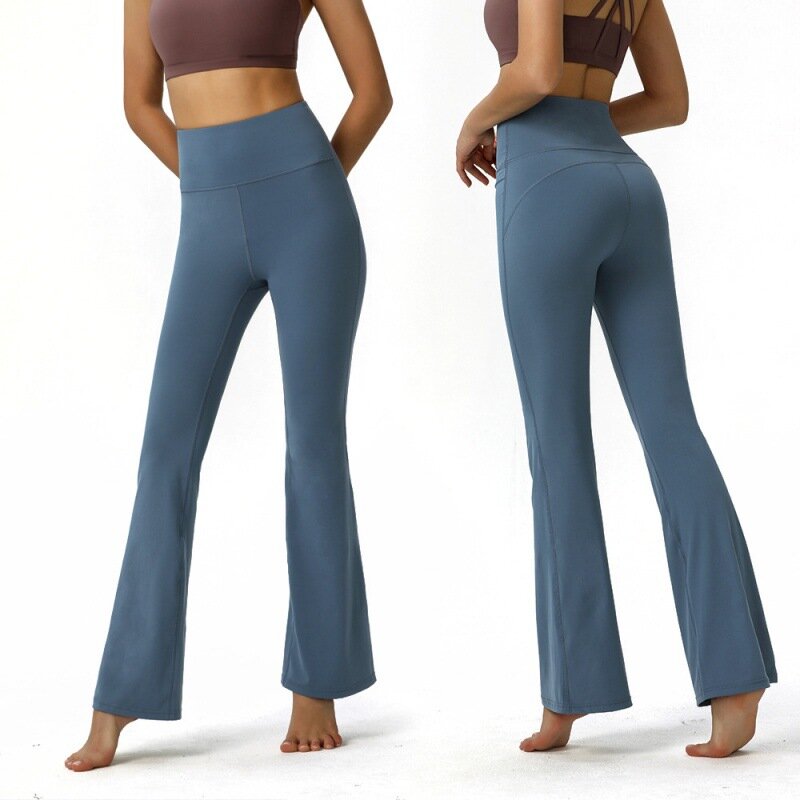 Pantalones de Yoga con micro bengalas, deportivos elásticos para mujer, fitness, cintura alta, levantamiento de cadera, adelgazamiento y modelado, deportes y ocio