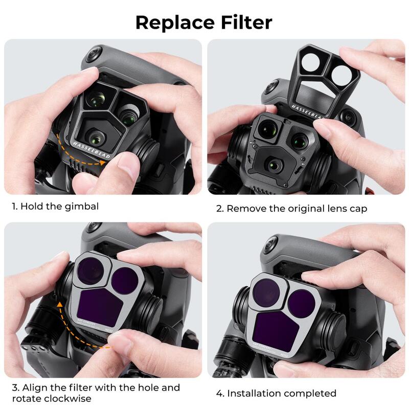 K & F Concept-filtro de Dron para DJI Mavic 3 Pro ND, Kit de filtro 4 piezas (ND8 + ND16 + ND32 + ND64), vidrio óptico Multi recubierto, antirreflectante