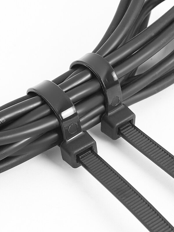 Anneau de fixation autobloquant en plastique et nylon, câble noir et blanc, sangle ronde zippée, 8x400mm, 10x500mm, 10 pièces, 5 pièces, 1 pièce