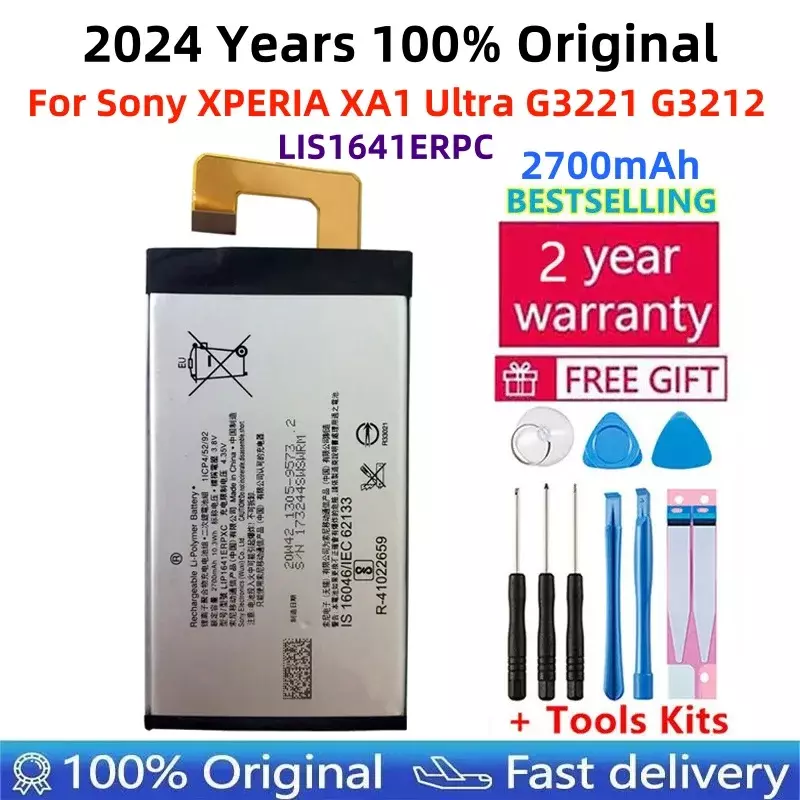 Asli UNTUK Sony XPERIA XA1 Ultra G3221 G3212 2700mAh Lithium polimer baterai ponsel Rechargeable isi ulang + Alat Gratis