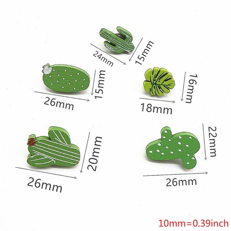 30 Buah Kaktus Jempol Paku Payung Cantik untuk Pin Tekan Daun Palem Dekoratif untuk Foto Papan Buletin Peta Dinding Corkbo 40JB