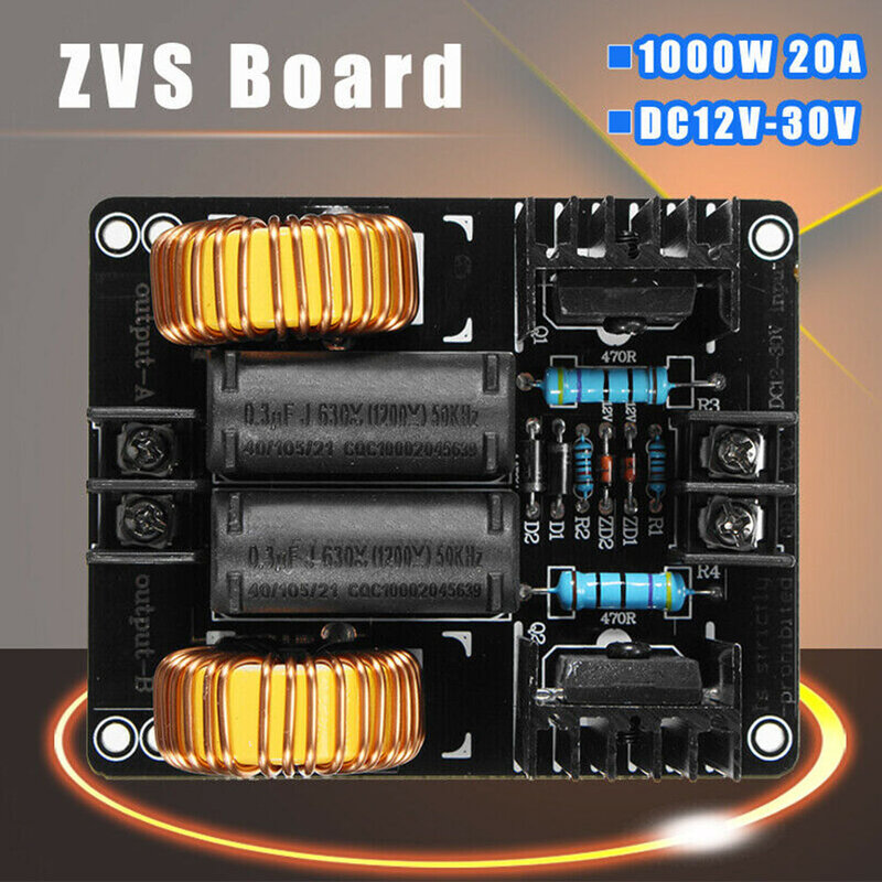 ZVS-1000W 20A 교체 가열 모듈 더블 레이어 히터 DIY 코일 포함, 저전압 목공 인덕션 보드 전원 장치
