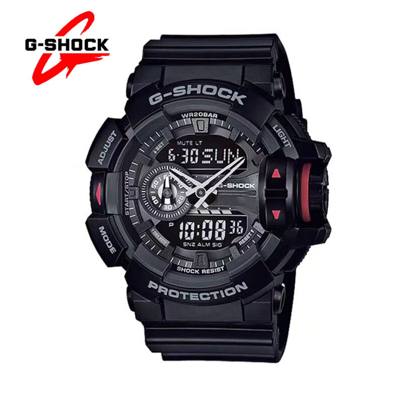 G-SHOCK zegarki GA400 dla mężczyzn moda na co dzień wielofunkcyjny Outdoor sportowy odporny na wstrząsy, podwójny wyświetlacz LED zegarek kwarcowy męski