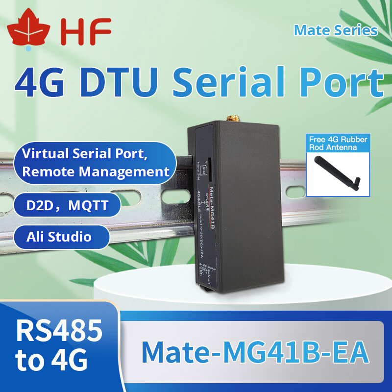 Meta-MG41B-EA untuk Eropa, Timur Tengah, Afrika, Asia Tenggara RS485 ke 4G Bluetooth 2-in-1 Genie DTU Serial komunikasi melayani