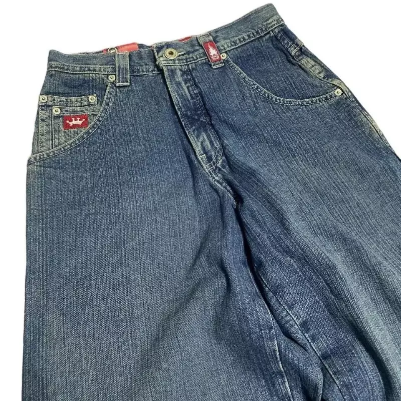 Y2K abbigliamento pantaloni cargo uomo jeans ricamati di alta qualità Hip Hop Goth streetwear jeans larghi Harajuku jeans vintage a gamba larga