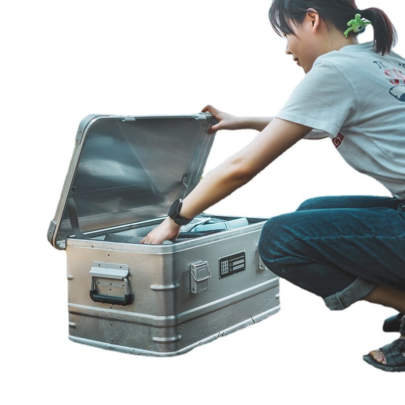 47L pudełko ze stopu aluminium na zewnątrz do przechowywania na biwaku o dużej pojemności Move House podróżne przenośny pojemnik bagażnika