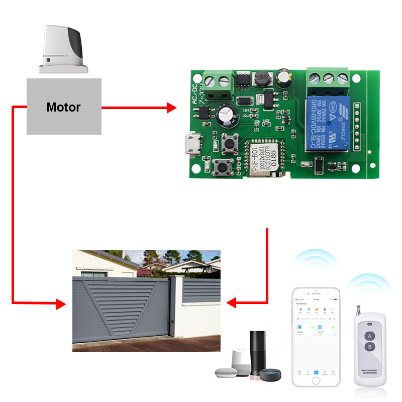 Приложение Tuya Smart Life, Wi-Fi, контроллер открывания гаражных ворот, таймер, монитор открытия/закрытия ворот, голосовое управление с помощью Alexa Google Home