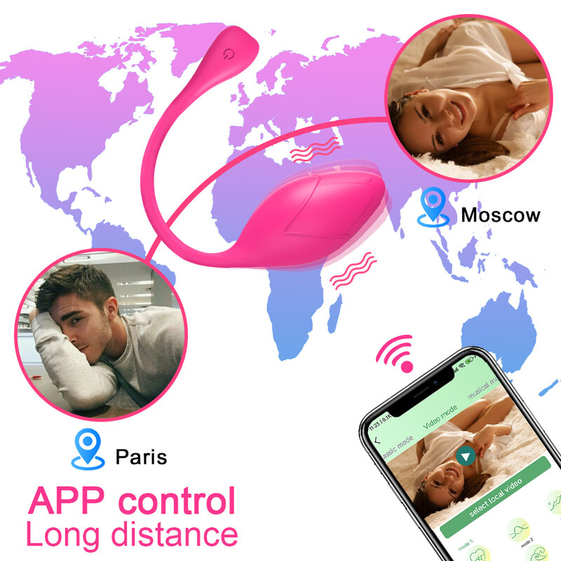 Aplikasi Bluetooth Telur Bergetar Mawar untuk Wanita Dildo Remote Control Nirkabel Wanita G Spot Mainan Seks Telur Cinta Bergetar untuk Dewasa