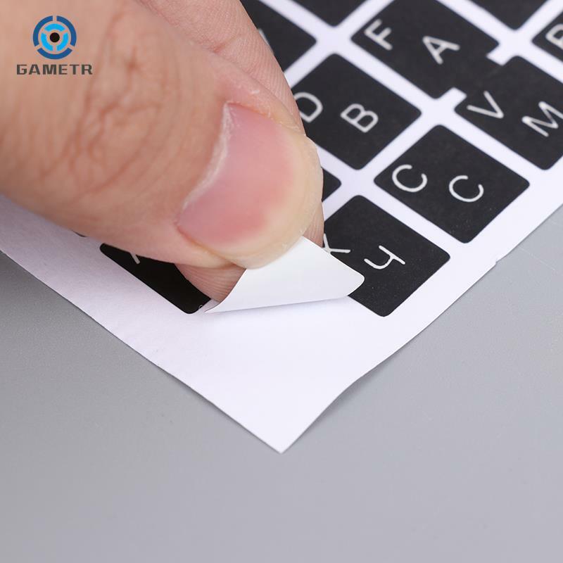1Pc adesivo per tastiera in lingua ucraina sfondo nero/trasparente bianco blu rosso nero lettere adesivo per PC portatile universale