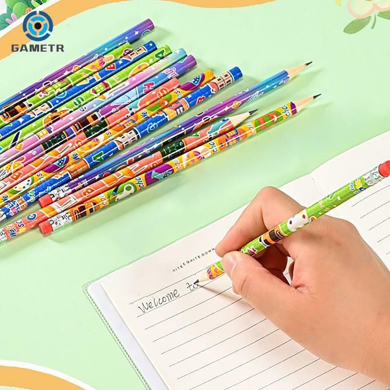 12 stücke Holz hb Bleistift mit Radiergummi niedlichen Skizze Zeichnung Bleistift Student Schreibwaren Bürobedarf Kinder Geschenk