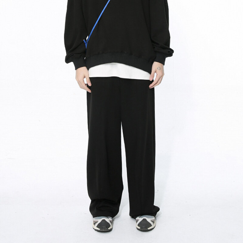 Комплект из двух предметов IEFB, Новые повседневные модные спортивные брюки, костюм из двух предметов, Топ с длинным рукавом и круглым вырезом, прямые брюки, корейский стиль 9C52100