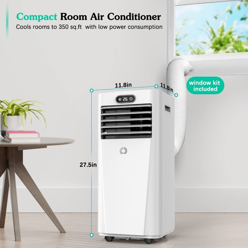 Portable Air Conditioners 8000 BTU with Dehumidifier, Fan, Cool Modes, 3-in-1 Portable AC Unit for Rooms up to 350 sq.ft
