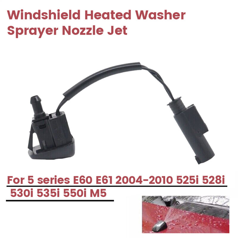 New Windshield Heated Washer Sprayer Nozzle Jet 61667046060 for -BMW 5 Series E60 E61 2004-2010 525I 528I 530I 535I 550I