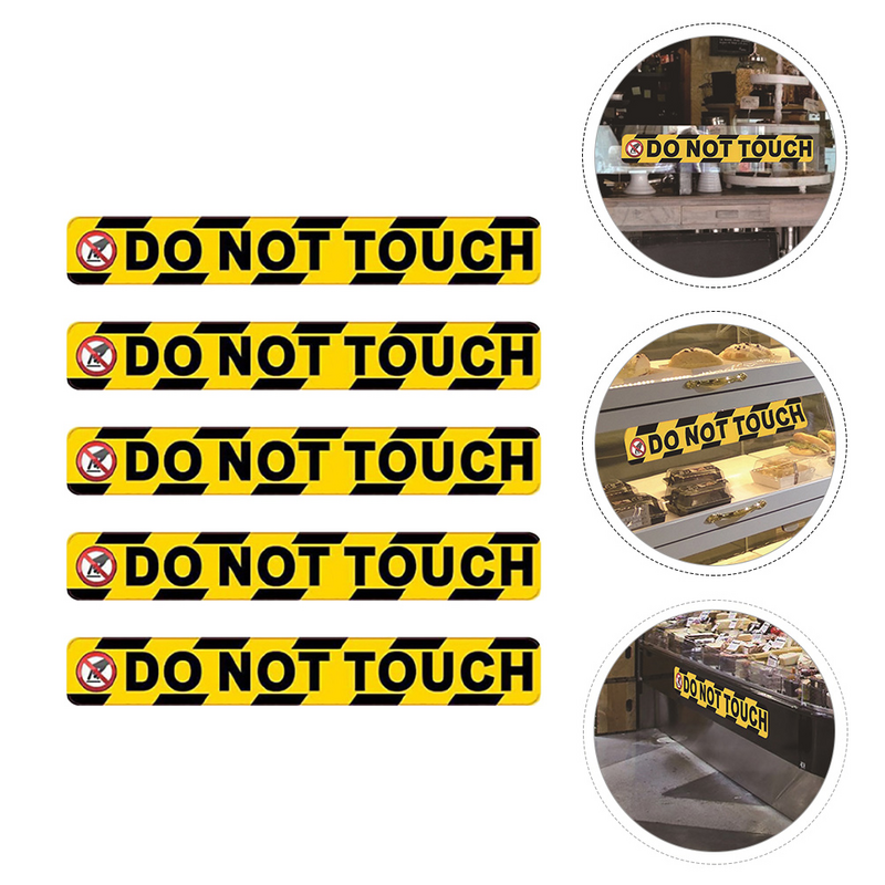 5 Pcs Health Protection Wall Sticker Epidemic Prevention Wall Health Protection Forbidden To Touch Letter Decal Decor