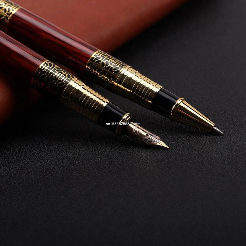 Metal Wood Grain Ballpoint Pen Refillable Fountain Pen Ball Pen for Sketching Journaling Doodling and Gifts Dropship