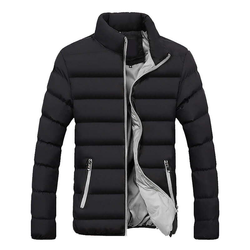Jaqueta de algodão acolchoada masculina, Parka embalável, casaco leve, roupas quentes, plus size, outono, inverno, moda