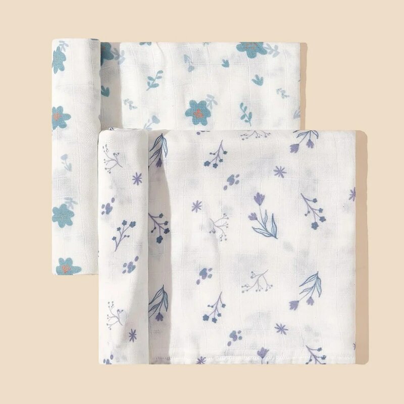 2 Pieces Newborn Baby Bamboo Cotton Months Swaddling Cloths