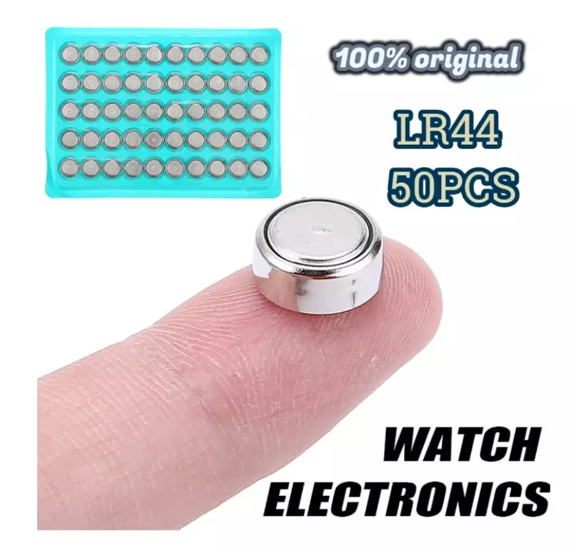 Pile bouton alcaline pour montre, pile bouton pour montre, télécommande Ronic, LR44, AG13, 24.com, 100 V, 50-1.55 pièces