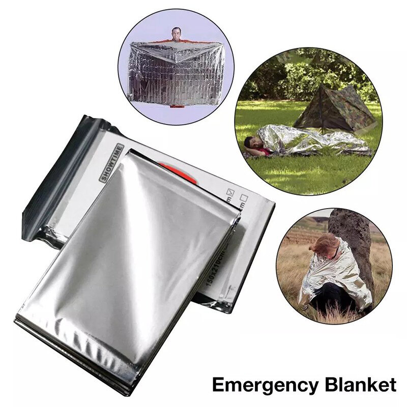 Manta térmica de emergencia para exteriores, manta de supervivencia impermeable, papel de aluminio, espacio caliente, manta de rescate de emergencia