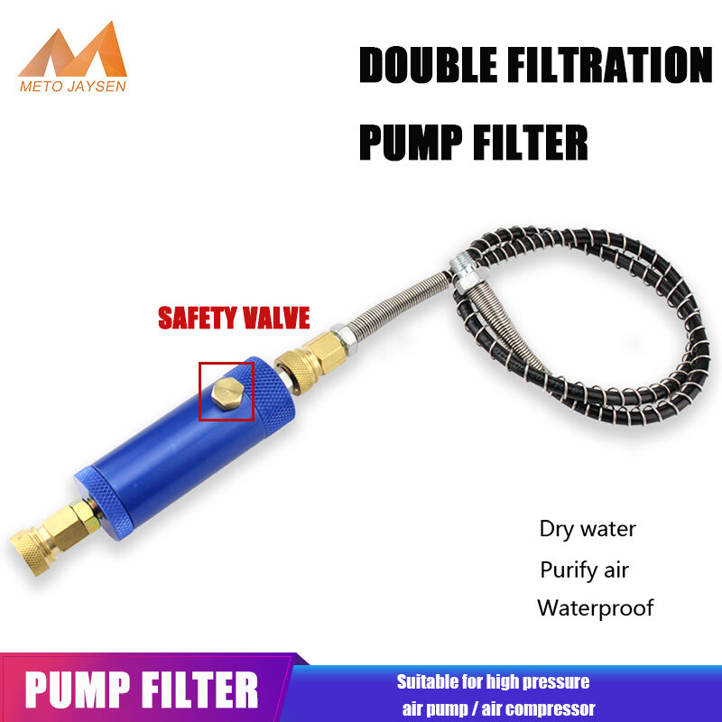PCP Hand Pump Air Filter Filtering  Water-Oil Separator with 50cm High Pressure Hose Quick Connector M10x1 Thread