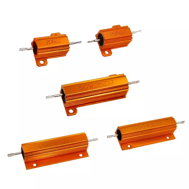 10pcs/lot Aluminum Power Metal Shell Case Wirewound Resistor 25W 50W 100W CarLoad Resistance LED Decoder Brake Turn Signal Light