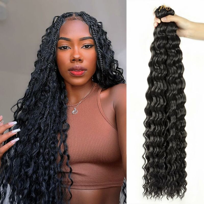 Deep Wave Crochet Hair 24 Inch Ocean Wave Crochet Hair 7 Packs Synthetic Curly Crochet Hair For Black Women Long Deep Wavy Curly