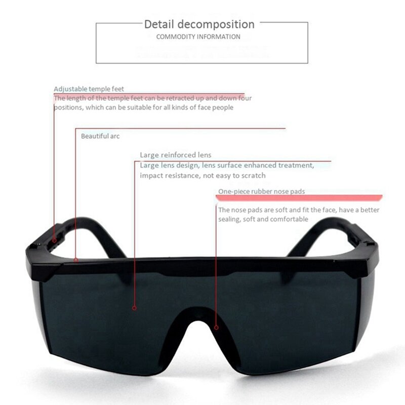 강한 빛 차단 UV 스플래시 방지 용접 안경 용접기, 2X 용접 안경, 가정용 DIY 도구 부품