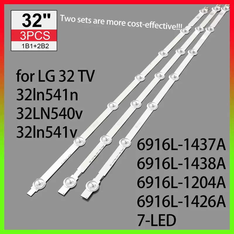 Strip lampu latar LED untuk LG 32 "ROW2.1 Rev TV TV TV TV TV 7-7-leds