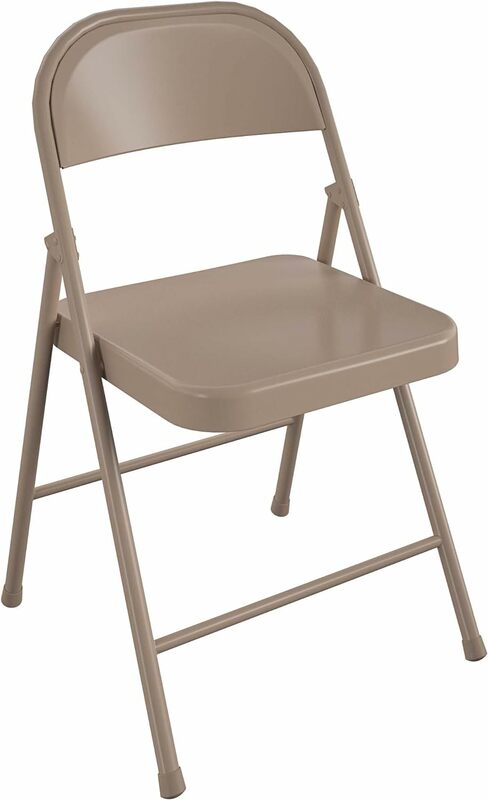 كرسي قابل للطي من الفولاذ بالكامل قابل للطي من COSCO-SmartFold ، كرسي كتان عتيق ، 4 عبوات