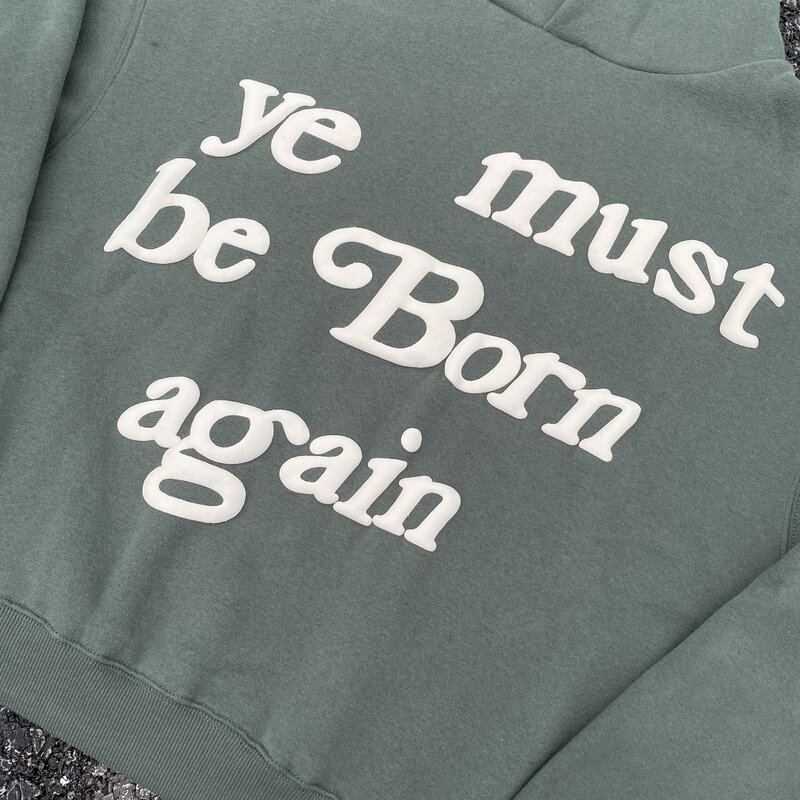 プリントタグcpfm.xyzパーカー男性女性3dフォームロゴ1:1 ye must be born again hoodie heavy fabric kanye west sweatshirts 2022