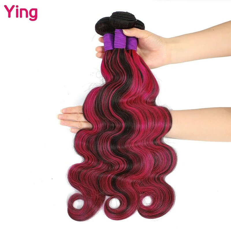 Highlight Pink Body Wave 3 Bundels Met 4X4 Sluiting 28 30 Inch Bundels Met Frontale 100% Remy Hair Weave Bundel Met Sluiting