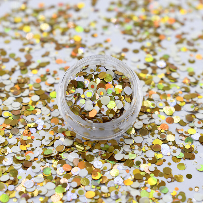 10 g/saco novos pontos chunky mistura brilho brilhante colorido lantejoulas glitter em forma redonda para artesanato acessórios de decoração da arte do prego