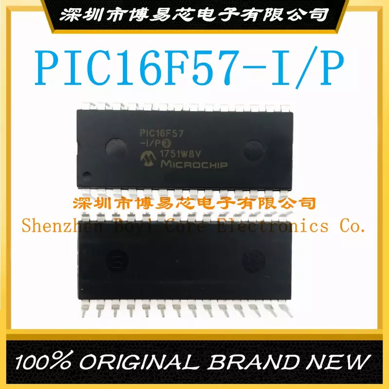 Microcontrolador autêntico original, chip IC, pacote PIC16F57-I P DIP-28, MCU MPU e SOC, novo