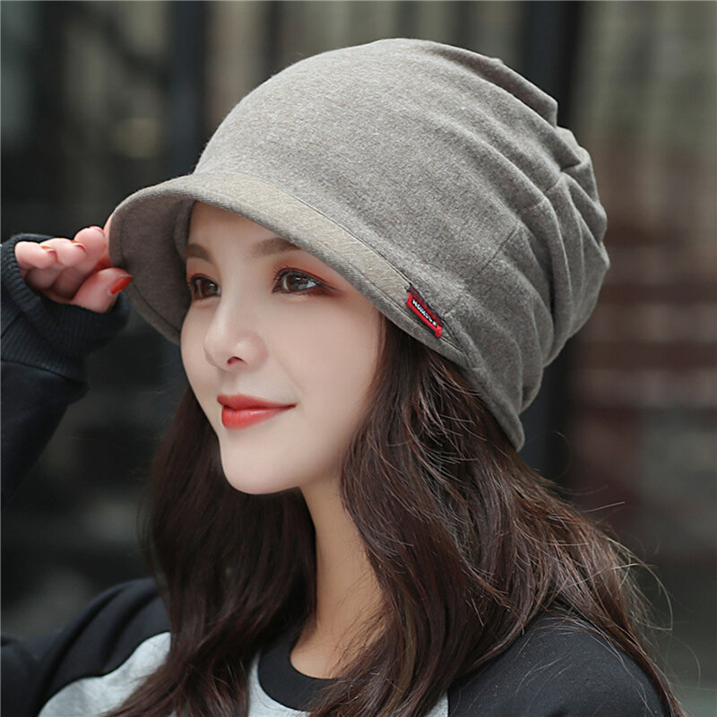 Women's Knitted Head Cap Ladies Fashion Outdoor Windproof Warm Thicken Hats  Solid Color Hat For Female New Autumn Winter Caps
