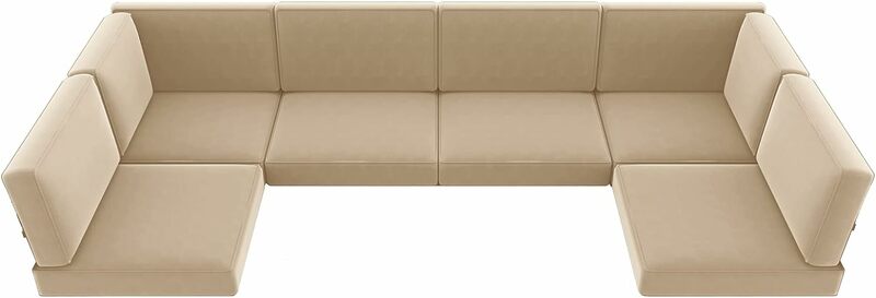 Cojines de repuesto para muebles de exterior, juego de sofá Seccional de mimbre para conversación, Patio, 6 asientos, 14 piezas