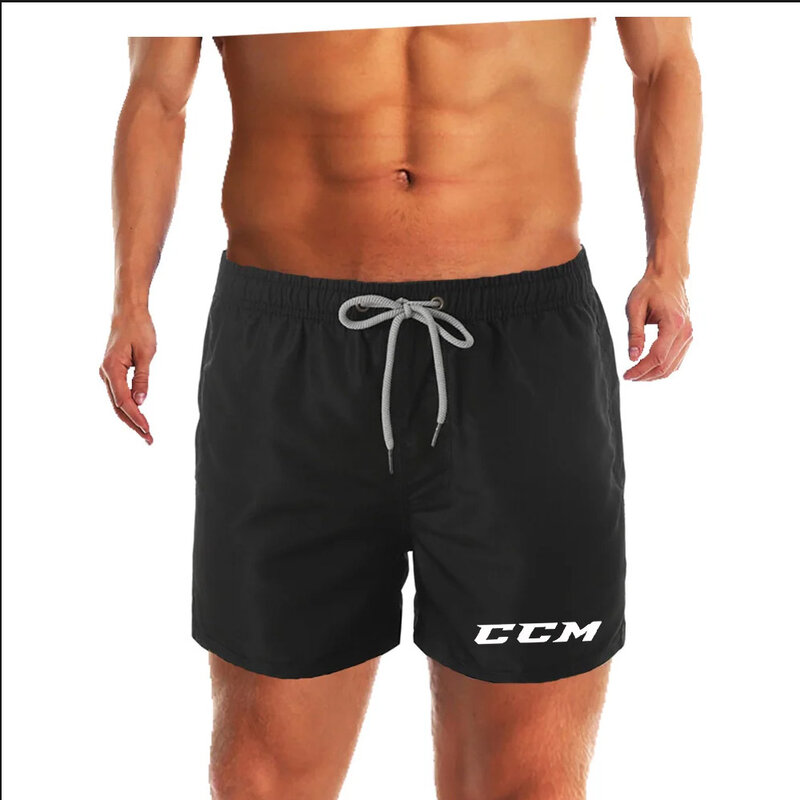 กางเกงชายหาดขาสั้นผู้ชายขาสั้นเซ็กซี่แห้งเร็ว2024ตัวอักษร CCM สำหรับฤดูร้อน