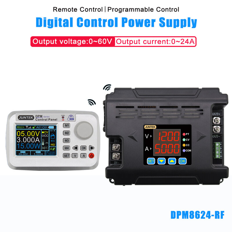 DPM8624 60V24A konverter Buck, DC Digital DC dapat diprogram catu daya tegangan Step Down dapat disesuaikan 485 komunikasi
