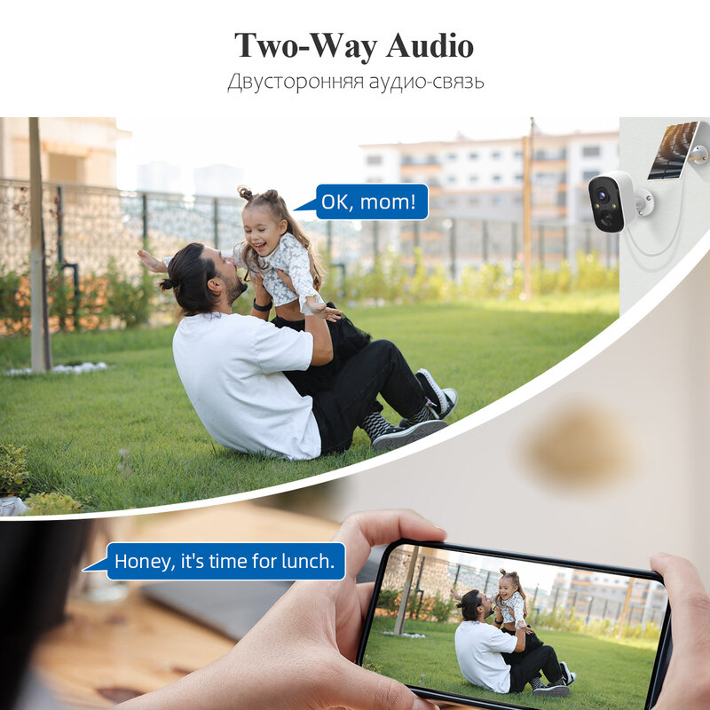 IP-камера Techage Tuya 3 Мп Беспроводная с 2-сторонним аудио и датчиком присутствия